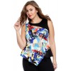 Pee-a-boo Graffiti Patchwork Big Girl Tank Top
