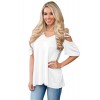 White Cold Shoulder Crisscross Detail Relaxing Fit...