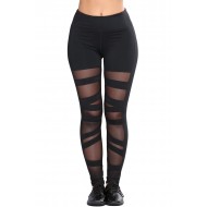 Black Mesh Active Leggings