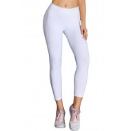 White High-Rise Mesh Patchwork Gym Sport Yoga Legg...