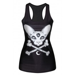 Animal Pirate Fashion Print Tank Top