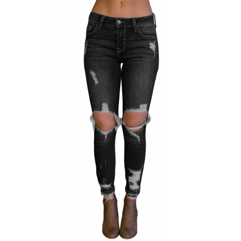 Black Destroyed Skinny Jeans Black Destroyed Skinny Jeans